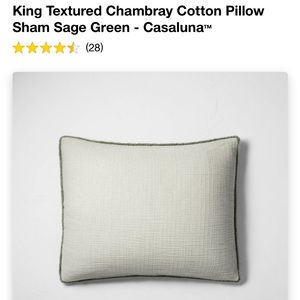 King Textured Chambray Cotton pillow sham sage green (set of two)
